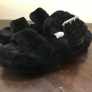 UGG Buckle Slide Sandals  Black
